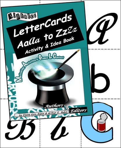 A-16: Alphabet Letter Cards Aa to Zz: Five 104-Card Packs + 24-Page Activities & Ideas Book (Print Version + Shipping)