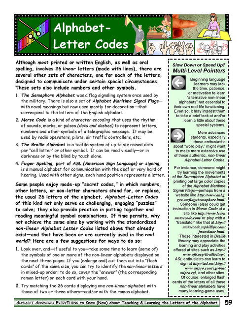 A-11 Use Alphabet-Letter Codes – Work/Life English