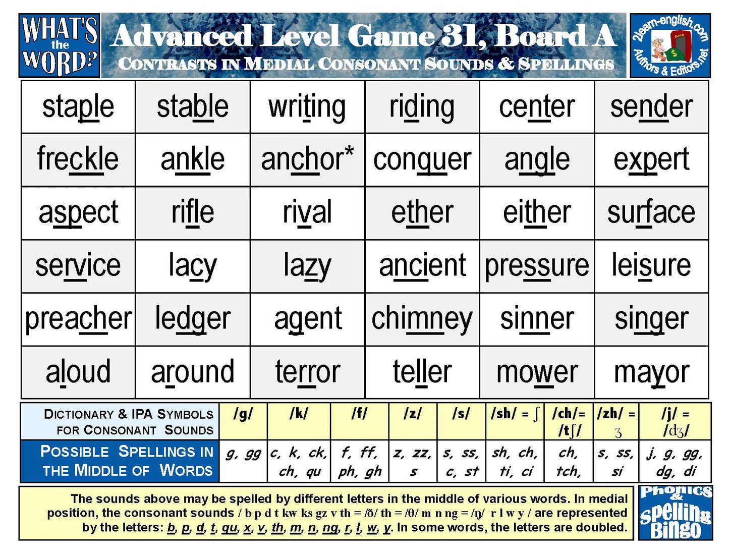 B. Phonics Bingo Level 4 = Advanced + Activities & Ideas Book (Print Version + Shipping)