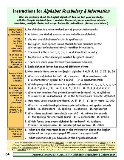 A-10: Assess Knowledge of the English/Roman Alphabet
