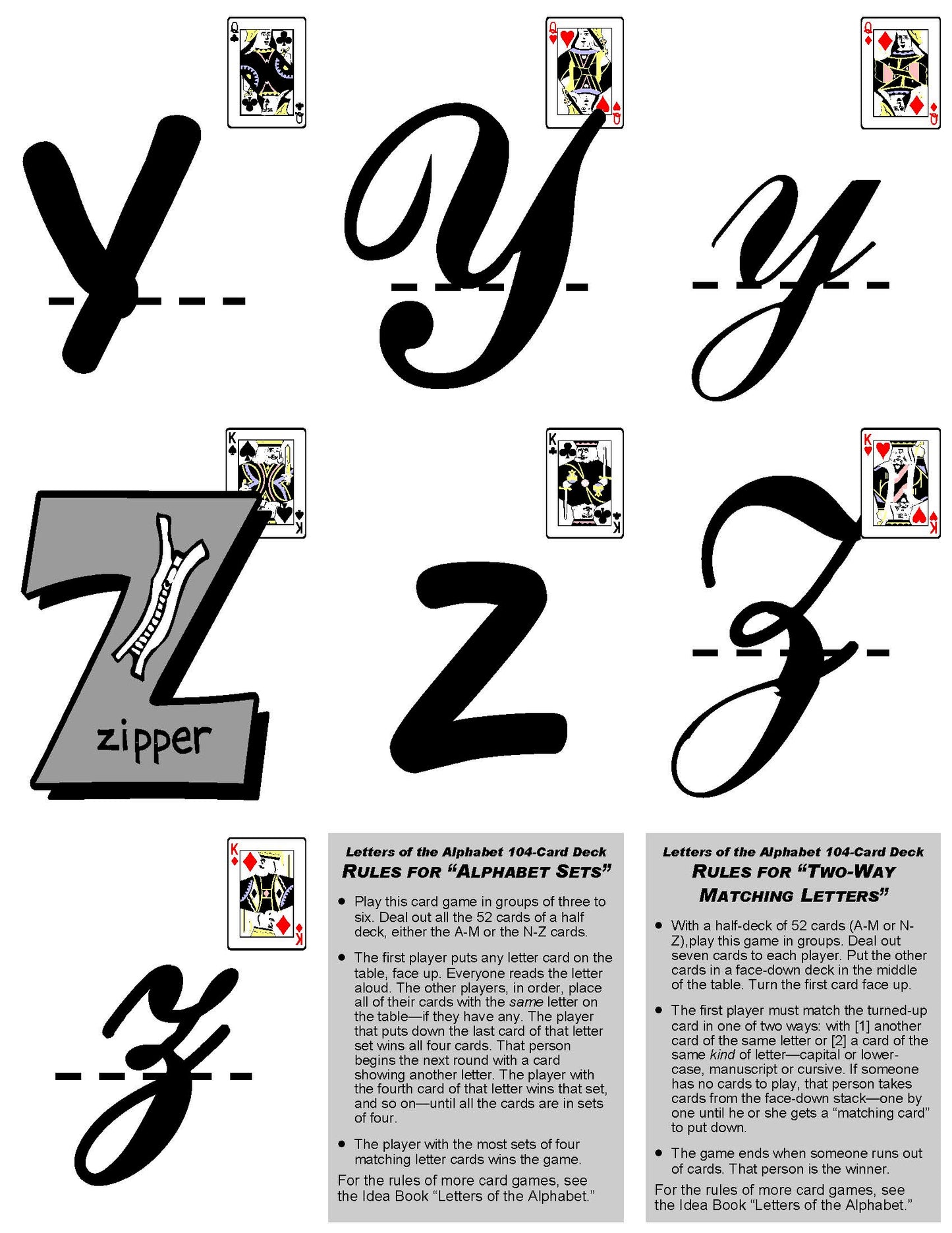 A-07.07: Use Alphabet-Letter Cards AaAa to ZzZz, Version 5, in Learning Activities & Games