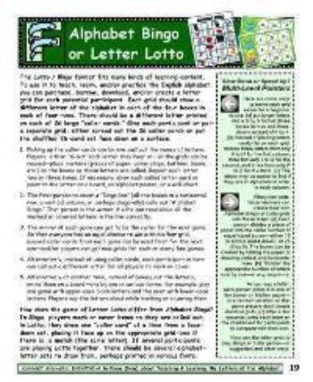 Alphabet Bingo and Alphabet Lotto Free Sample