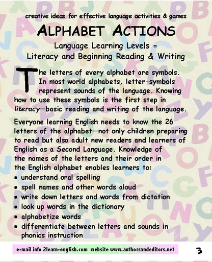A-09.5 Get a Summary of Alphabet Teaching/Learning Ideas & Instructions