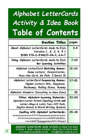 A-16: Alphabet Letter Cards Aa to Zz: Five 104-Card Packs + 24-Page Activities & Ideas Book (Digital Version)