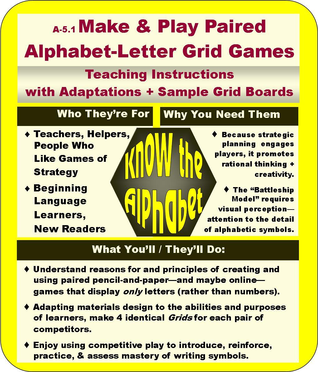 Make and Play Paired Alphabet-Letter Grid Games โ Work/Life English