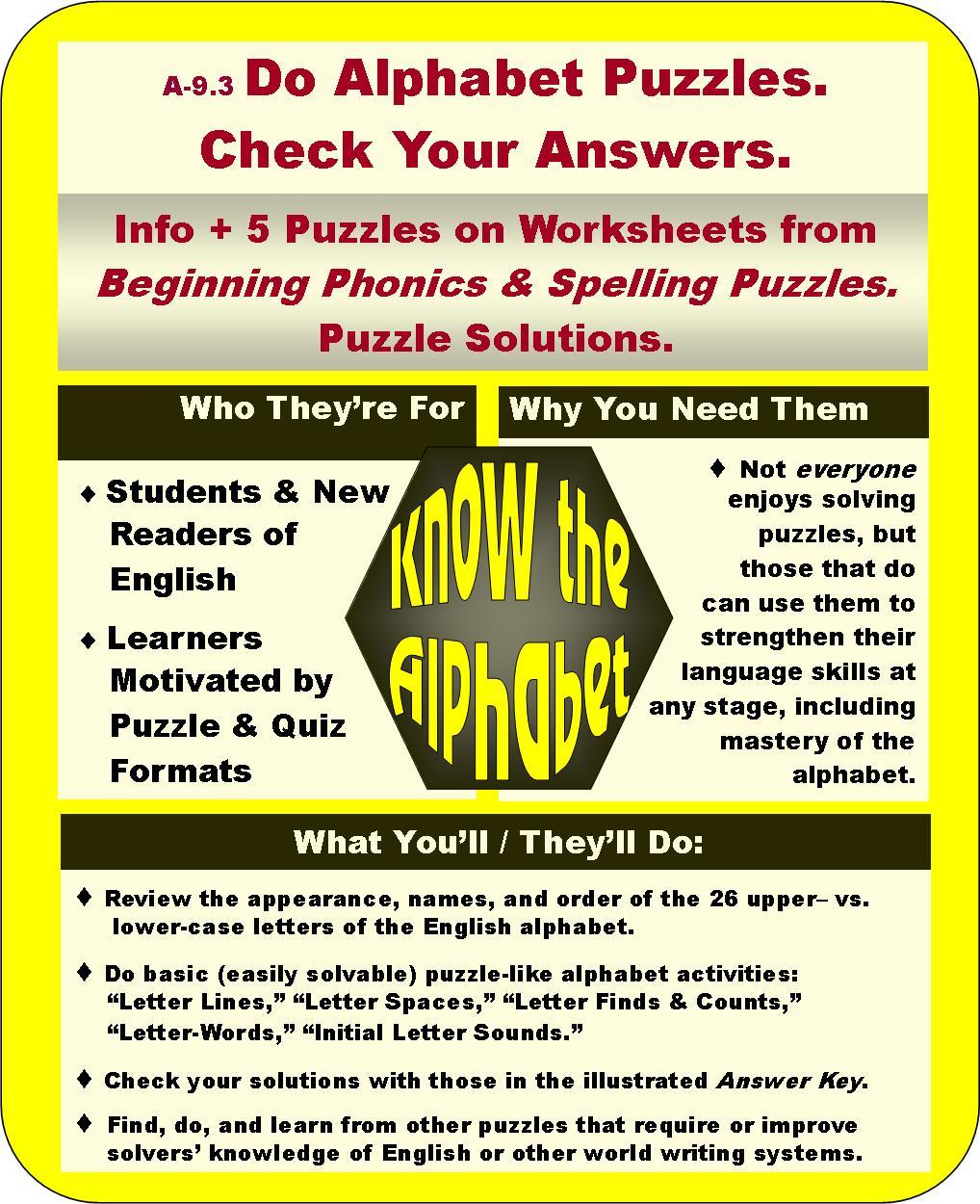 Alpha Puzzles A-09.03 Do Alphabet Puzzles – Work/Life English