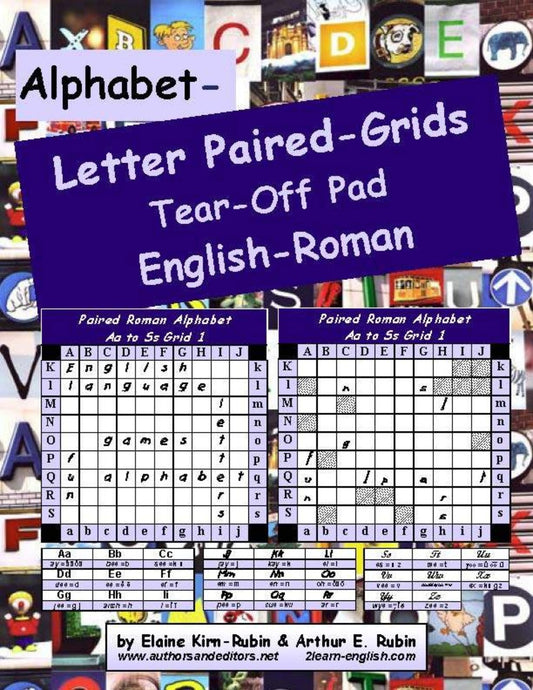 A-05a: Alphabet Letters Paired Grids English-Roman Strategy Board Games (Print Version + Shipping)