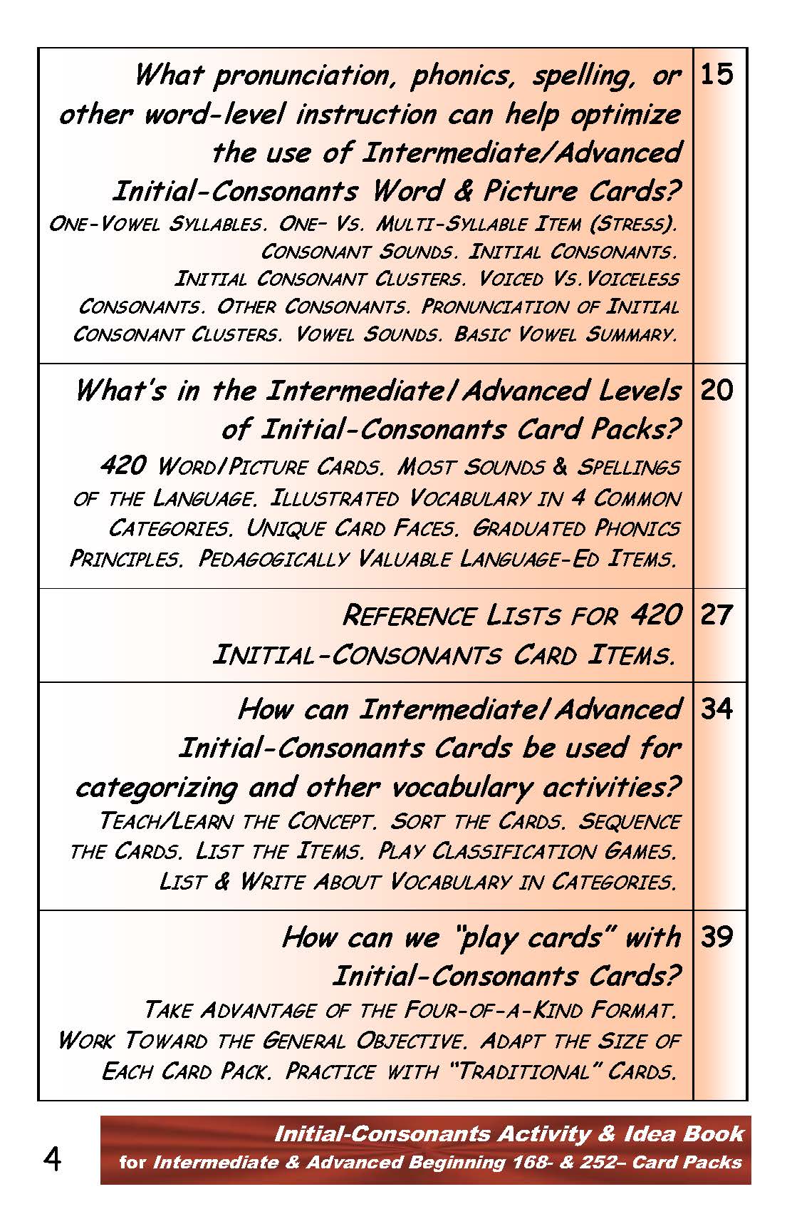 B-02.5 Get Rationale & Instructions Book for Initial-Consonants Cards - Intermediate & Advanced