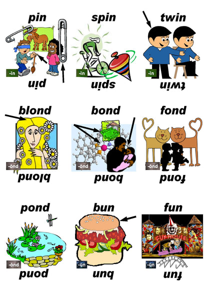 B-03.08 Get & Use Deck E of 52 Intermediate Rhyming-Words Picture Cards