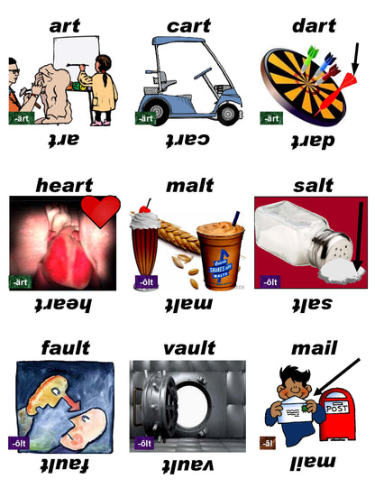 B-03.09 Get & Use Deck F of 52 Intermediate Rhyming-Words Picture Cards
