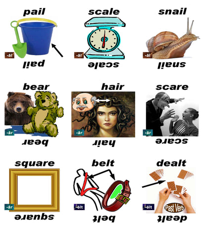 B-03.09 Get & Use Deck F of 52 Intermediate Rhyming-Words Picture Cards