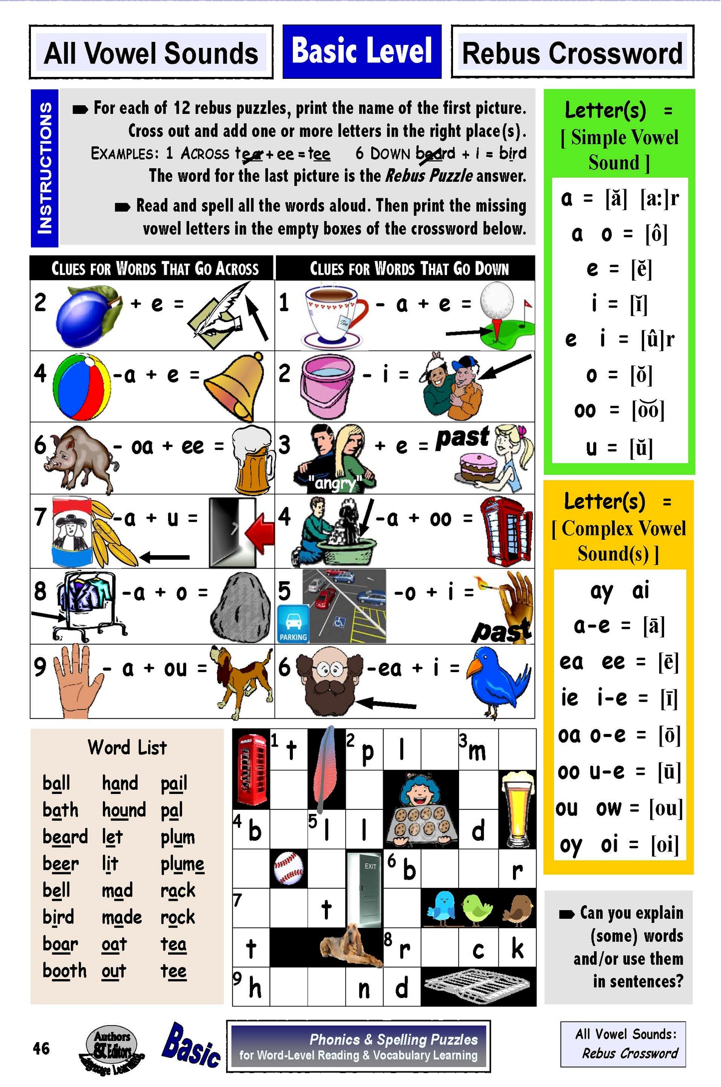 B-05.03 Use Simple & Complex Vowels in Basic Phonics & Spelling Puzzles