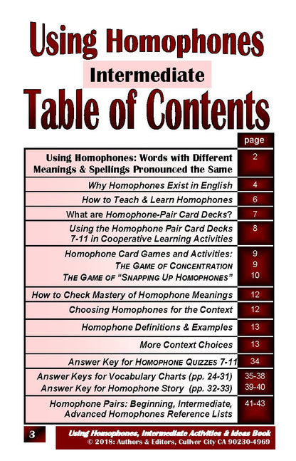 C-05.5 Homophones: Get and Use Intermediate 44-Page Activity & Idea Book