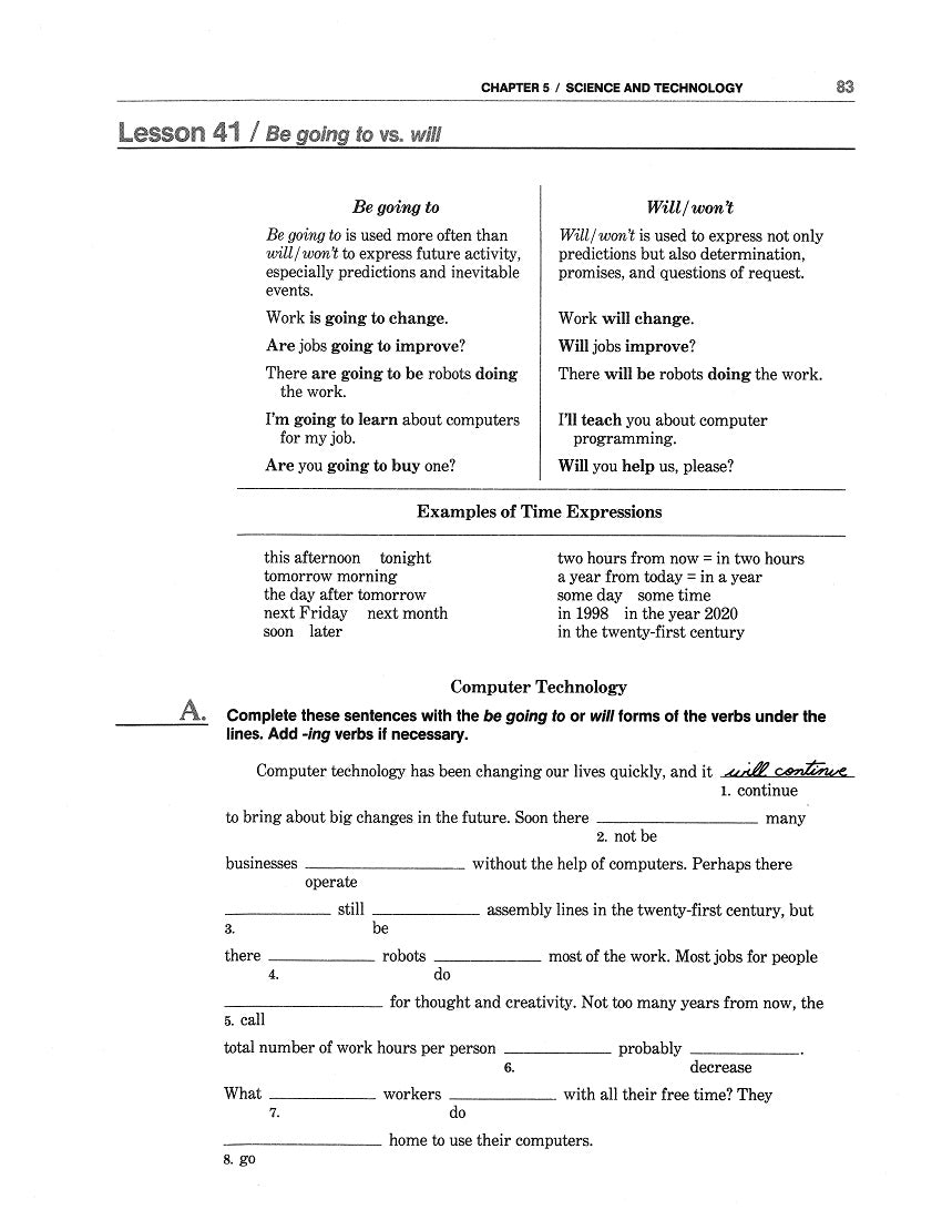 D-07.06 Use All Forms & Patterns of Future-Verb Phrasing