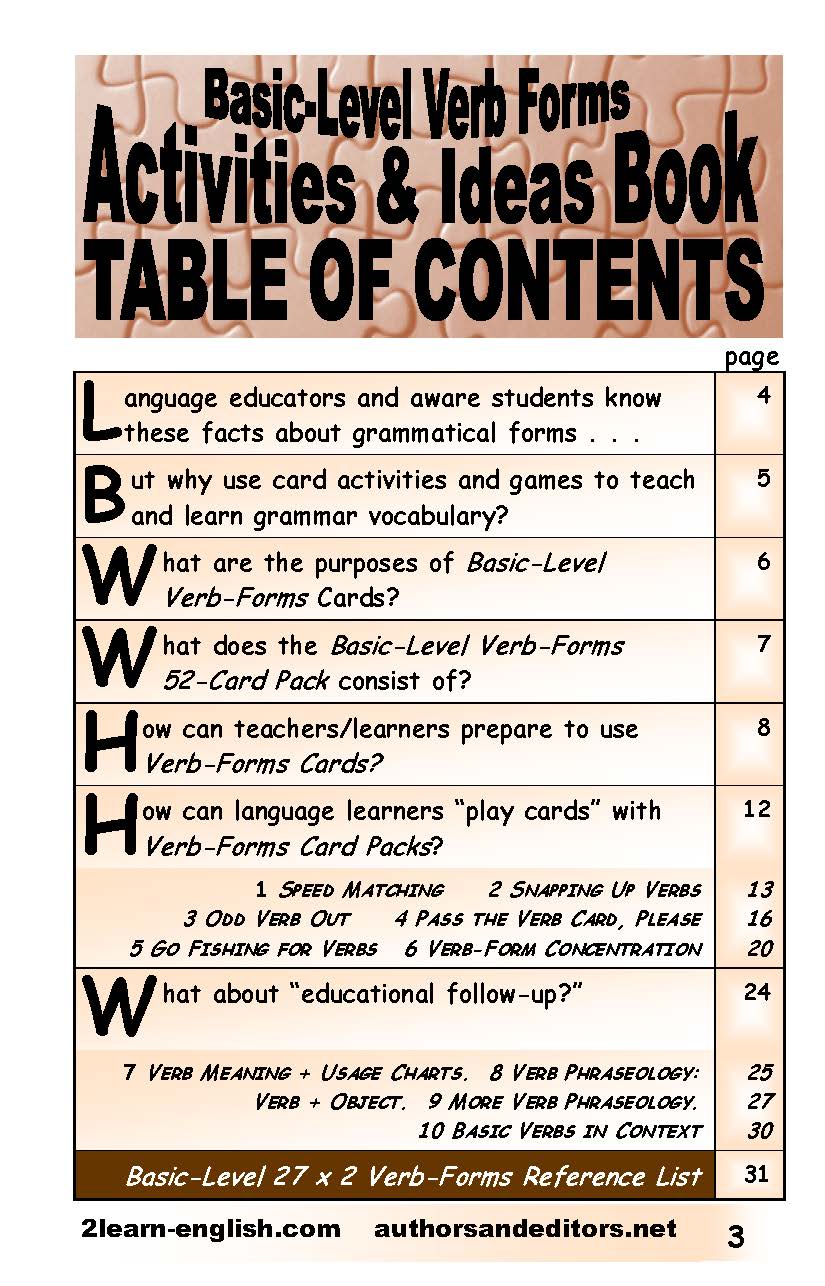 D-08.07 Get Reasons & Instructions for Use of 27 Basic (Regular & Irregular) Verb-Form Card Pairs (& Beyond)