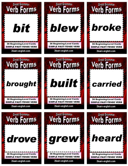 D-08.10 Get & Use a 72-Card Deck of Beginning-Level, Base + Past-Form Verbs