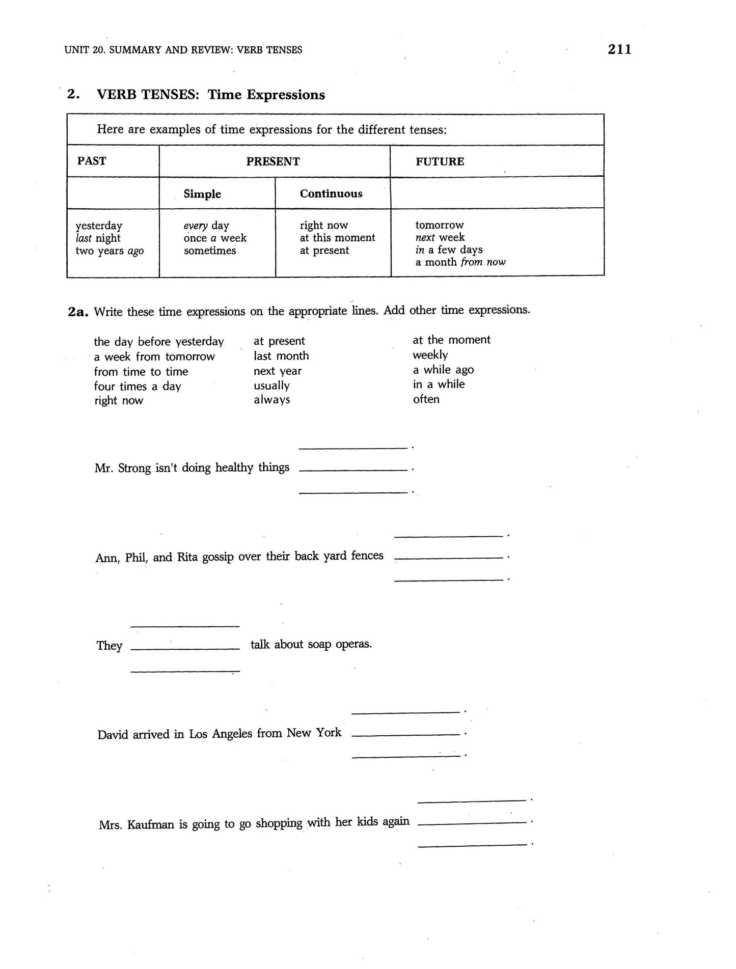 D-10.02 Summarize & Review Verb Tenses (Past, Present, Future) & Aspects (Simple, Progressive)