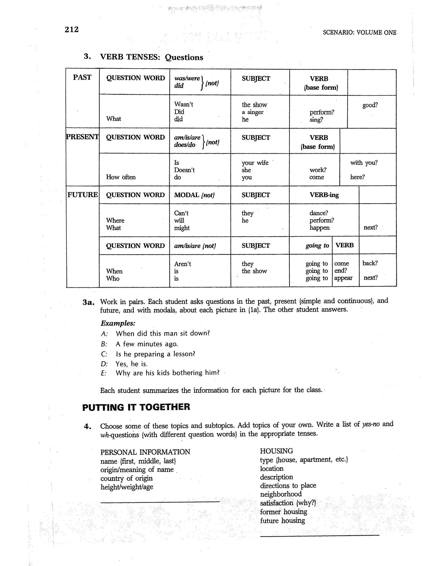 D-10.02 Summarize & Review Verb Tenses (Past, Present, Future) & Aspects (Simple, Progressive)