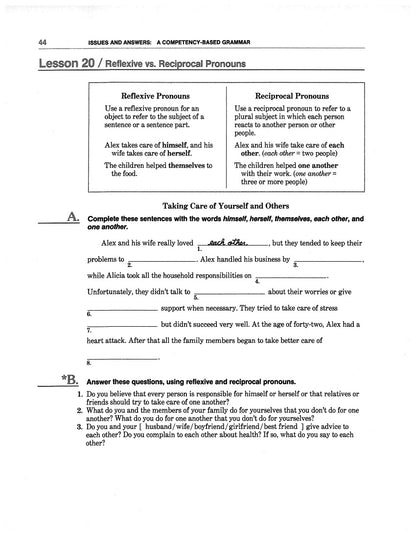 D-12.04 Compare & Contrast Personal, Reflexive, & Reciprocal Pronouns
