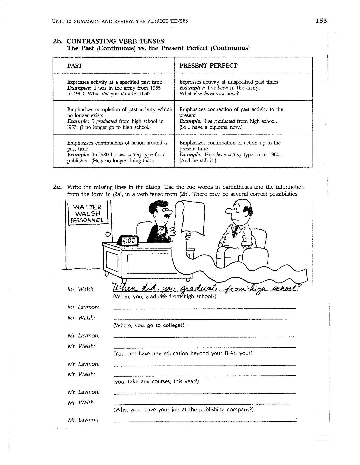 D-13.10 Progress with Summary & Review: the Perfect Tenses