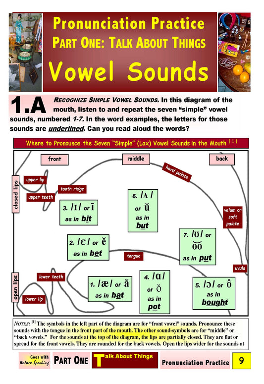 E-01.02 Recognize, Pronounce, & Contrast Simple Vowel Sounds in Words for Things