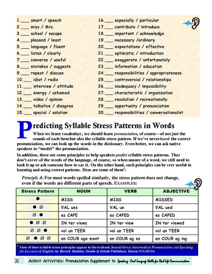 E-02.08 Acquire Effective Accent-Acquisition Principles: Syllables & Syllable-Stress Patterns