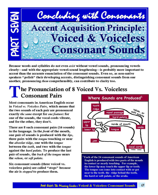 E-03.07 Review How to Distinguish & Produce 24 Voiced / Voiceless Consonants in All Word Positions