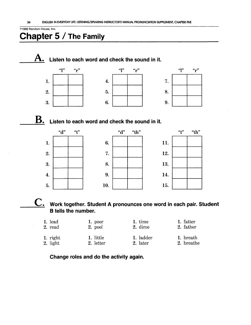 E-05.12 Pronunciation Pages To Discriminate Among Individual Vowel & Consonant Sounds