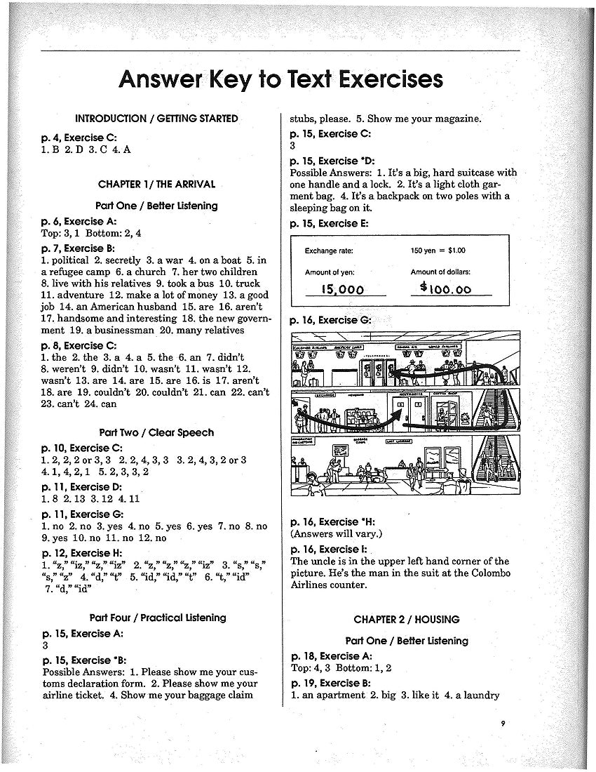 E-06.11 Answer Keys for Exercises, WorkLife English: A Competency-Based Listening/Speaking Book 3