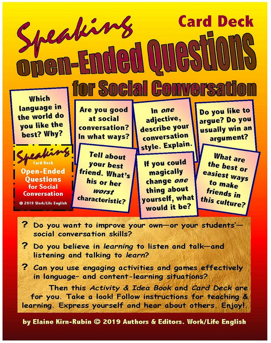 E-10.04a Get (More) Ideas for “Getting to Know You” Based on Open-Ended Questions (on Cards)