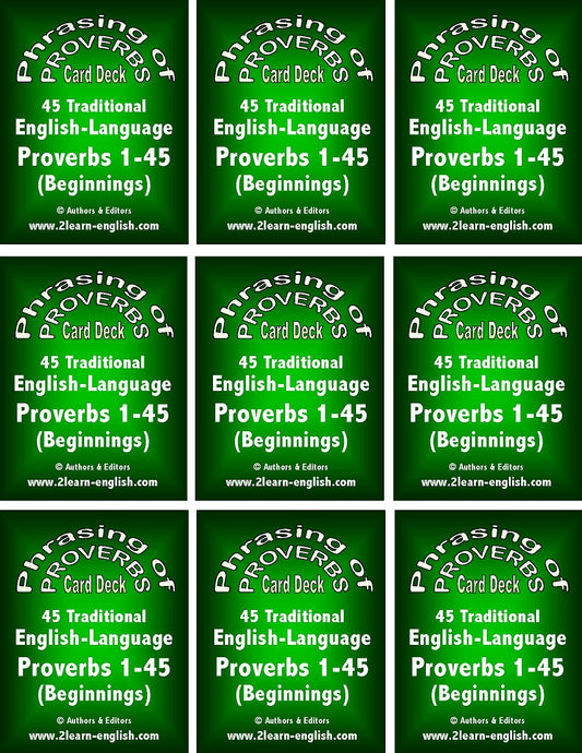 E-10.09a Begin the Endings or End the Beginnings of 90 Traditional English-Language Proverbs