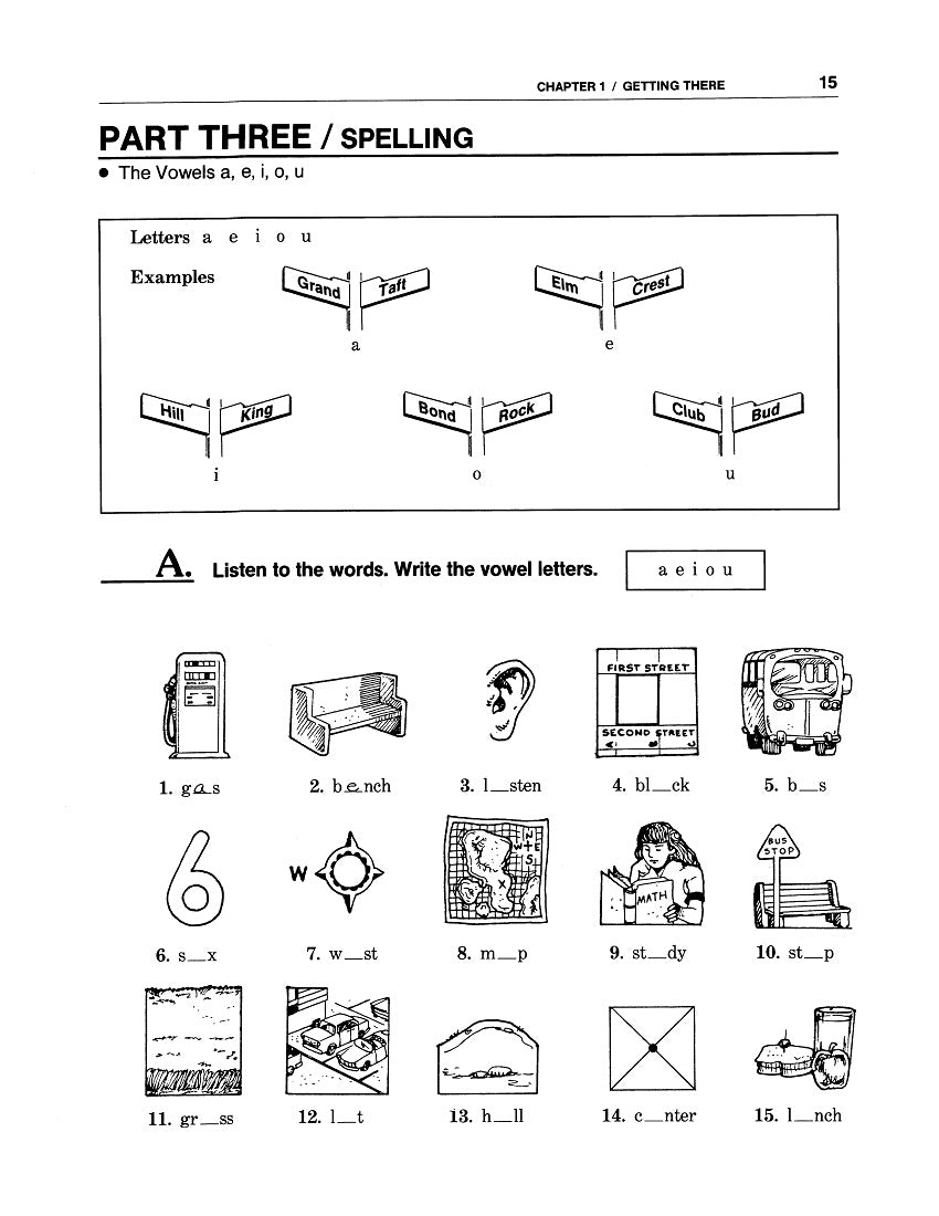 F-01.02 Understand Signs, Instructions, Directions. Read & Write Contact Info. Spell Vowel Sounds