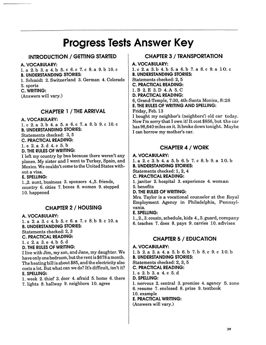 F-06.10 Give / Take Progress Tests on Acquisition of (Low) Intermediate Vocabulary & Reading / Writing Skills