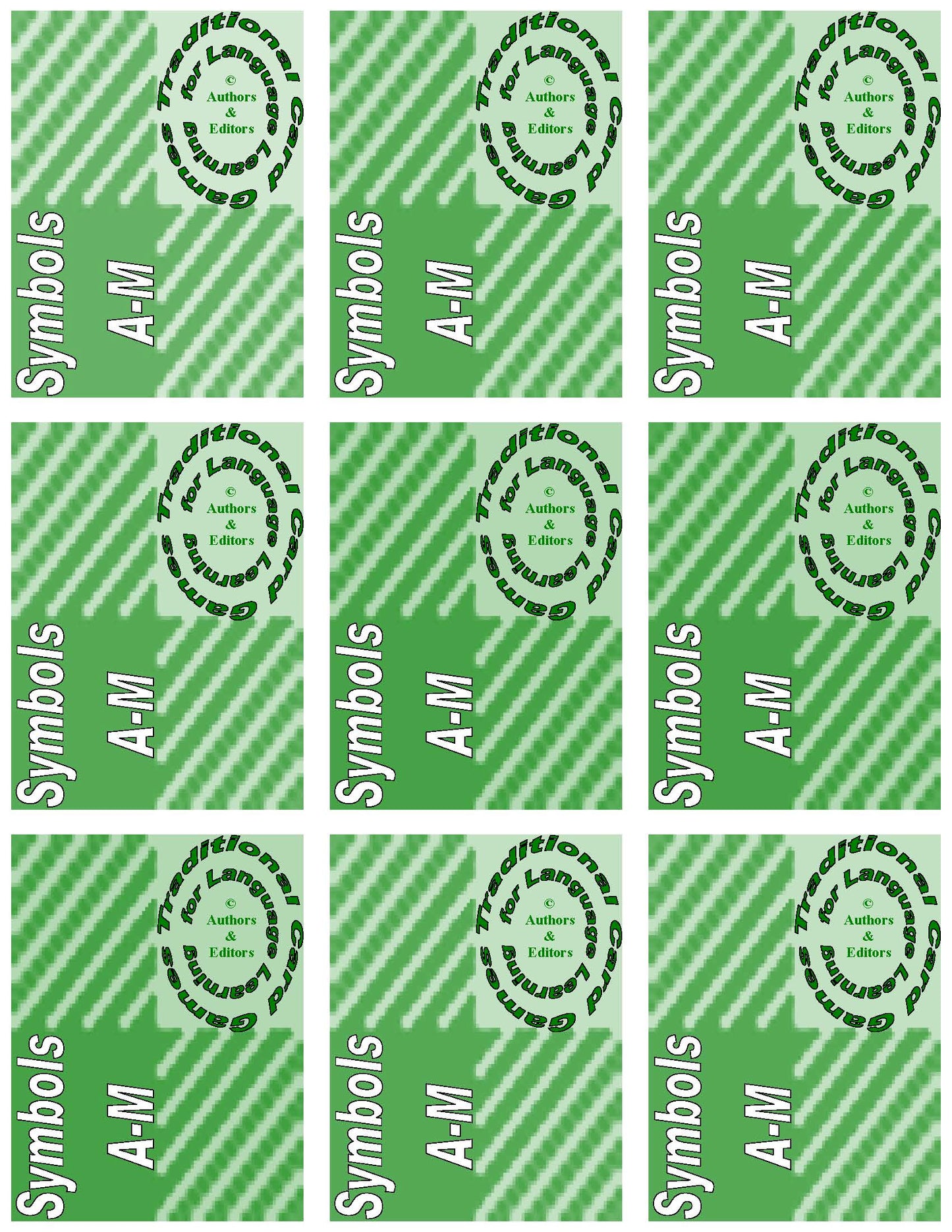 F-07.04b Produce & Use 104  Symbols Cards, in 26 Meaning Categories A-M & N-Z