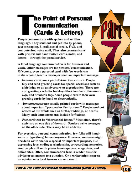 F-07.13 Pay Attention to & Build Skill with (Greeting & Post) Cards, Announcements, Letters, Notes,  Reader Commentary
