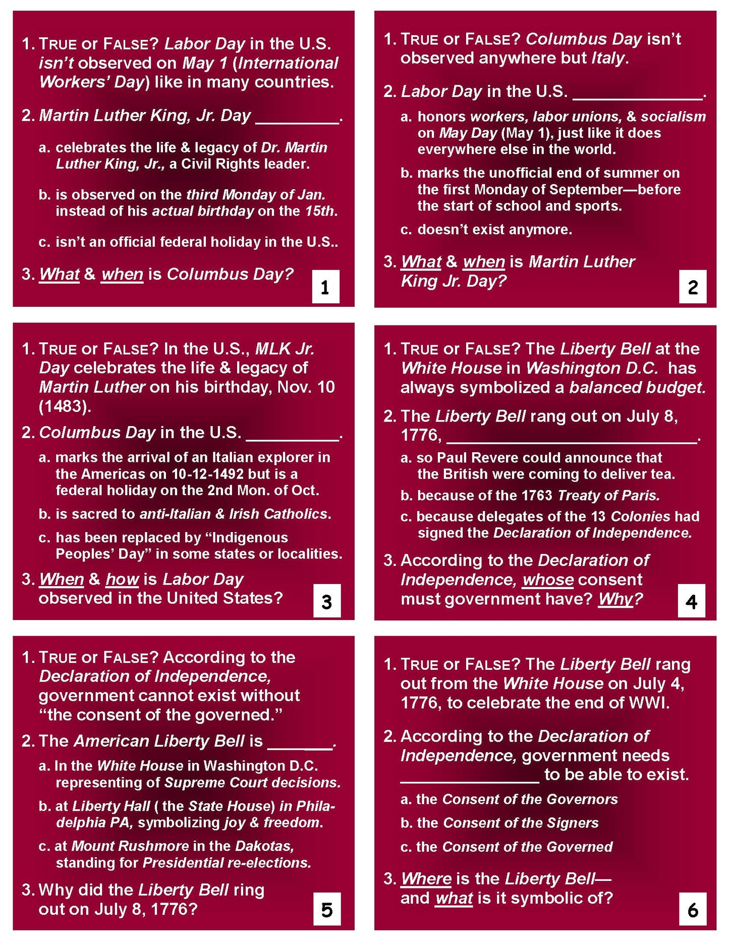H-02.14b ESL Immigration: 6 Topics; 3 Forms of Questions & Answers