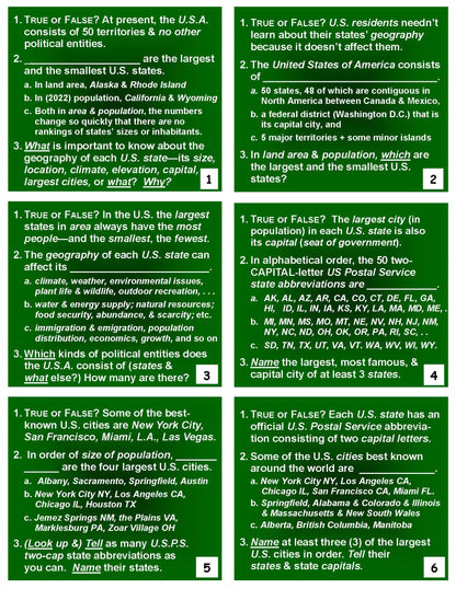 H-02.14b ESL Immigration: 6 Topics; 3 Forms of Questions & Answers