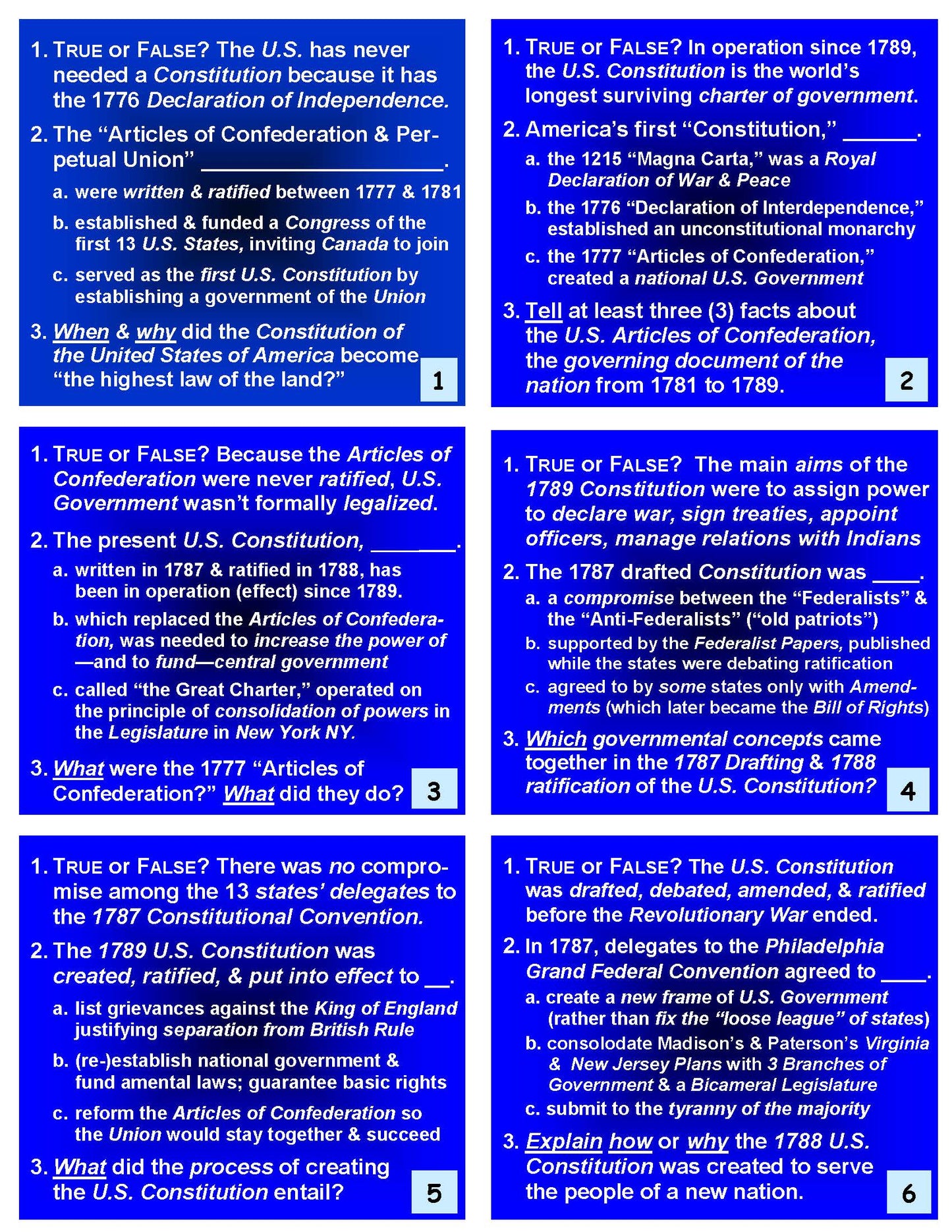 H-02.14b ESL Immigration: 6 Topics; 3 Forms of Questions & Answers