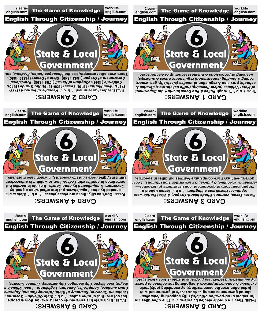 H-02.14b ESL Immigration: 6 Topics; 3 Forms of Questions & Answers