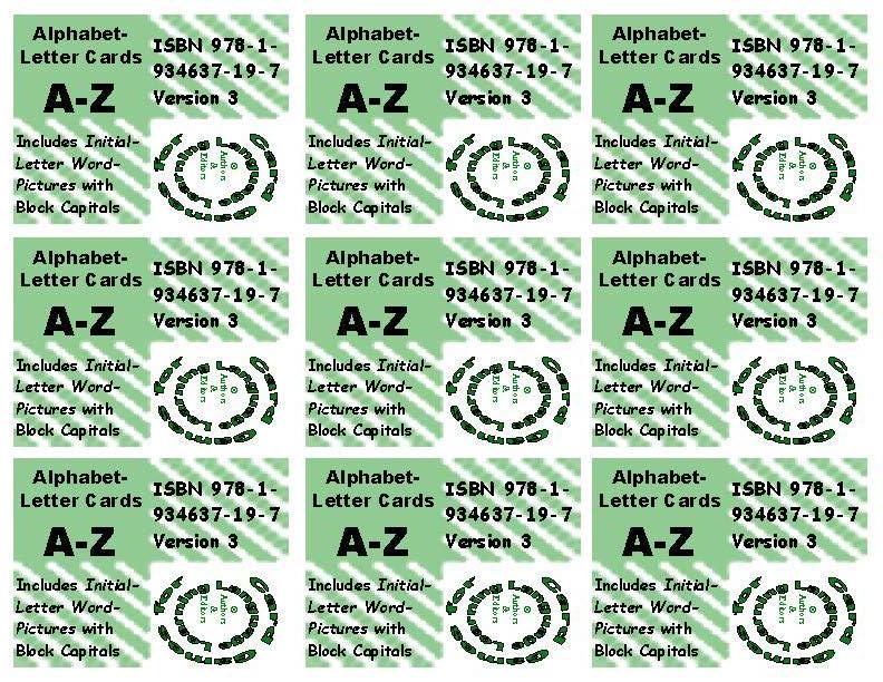 A-16: Alphabet Letter Cards Aa to Zz: Five 104-Card Packs + 24-Page Activities & Ideas Book (Print Version + Shipping)