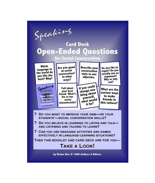E-12 Open-Ended Questions for Social Conversation (Printed Version + Shipping)